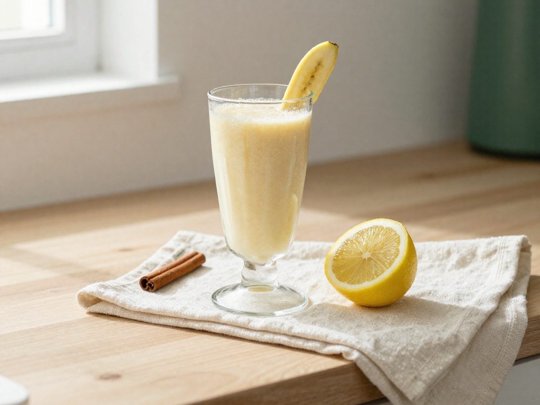 Frullato di banana, cannella e limone